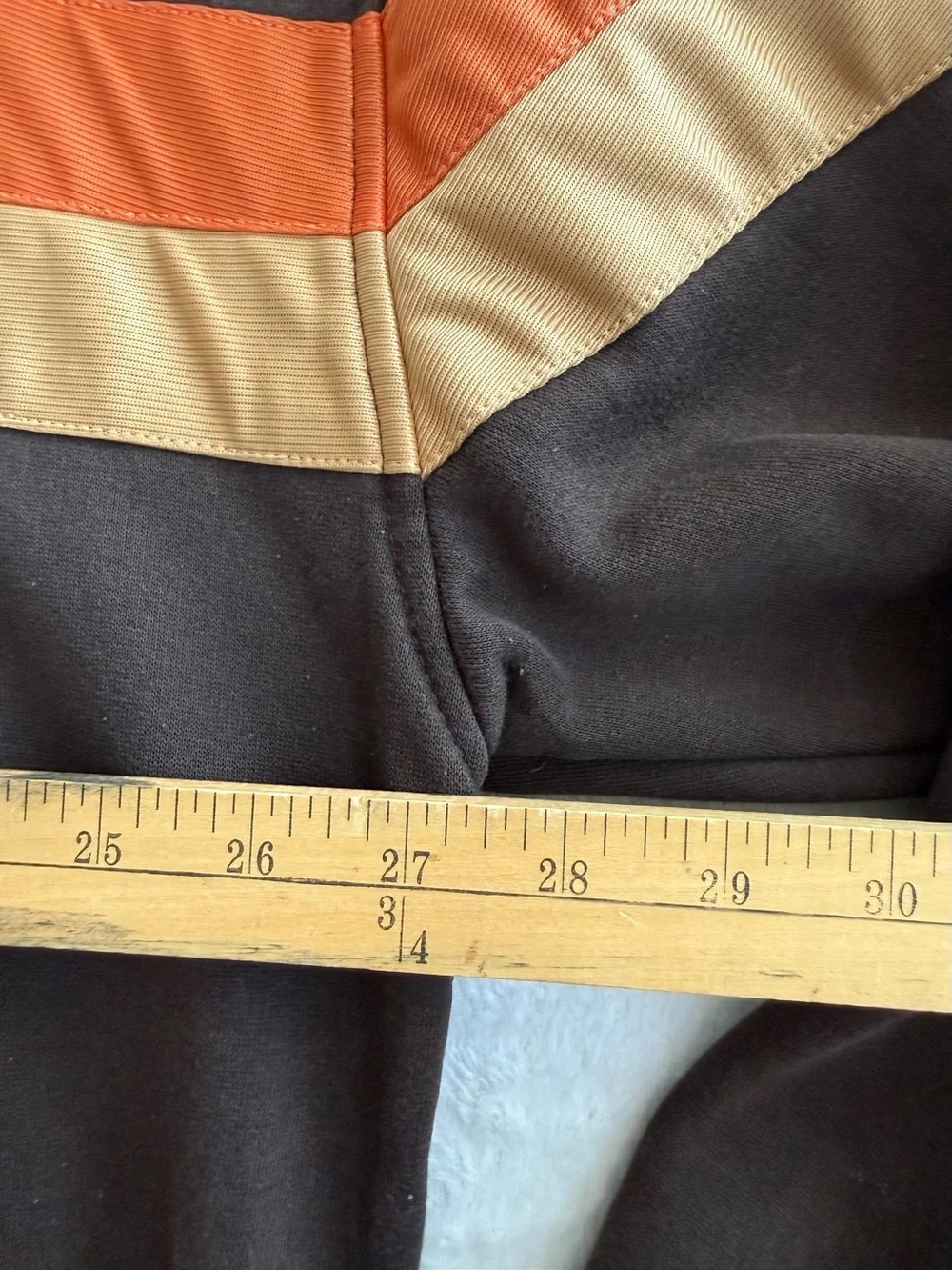 Bluez Brown Retro Stripe Full Zip Hoodie Jacket Men’s 2XL Casual Streetwear